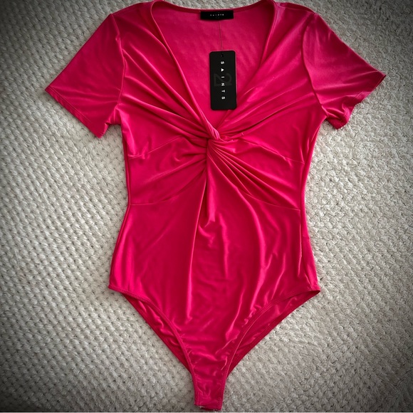 NWT 21 Saints Twisted Sister Bodysuit in Hot Pink - Picture 1 of 6